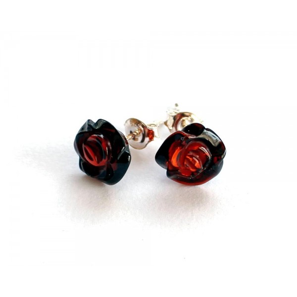 Amber-silver-earring