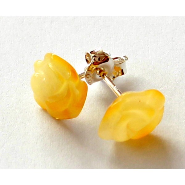 Amber-silver-earring